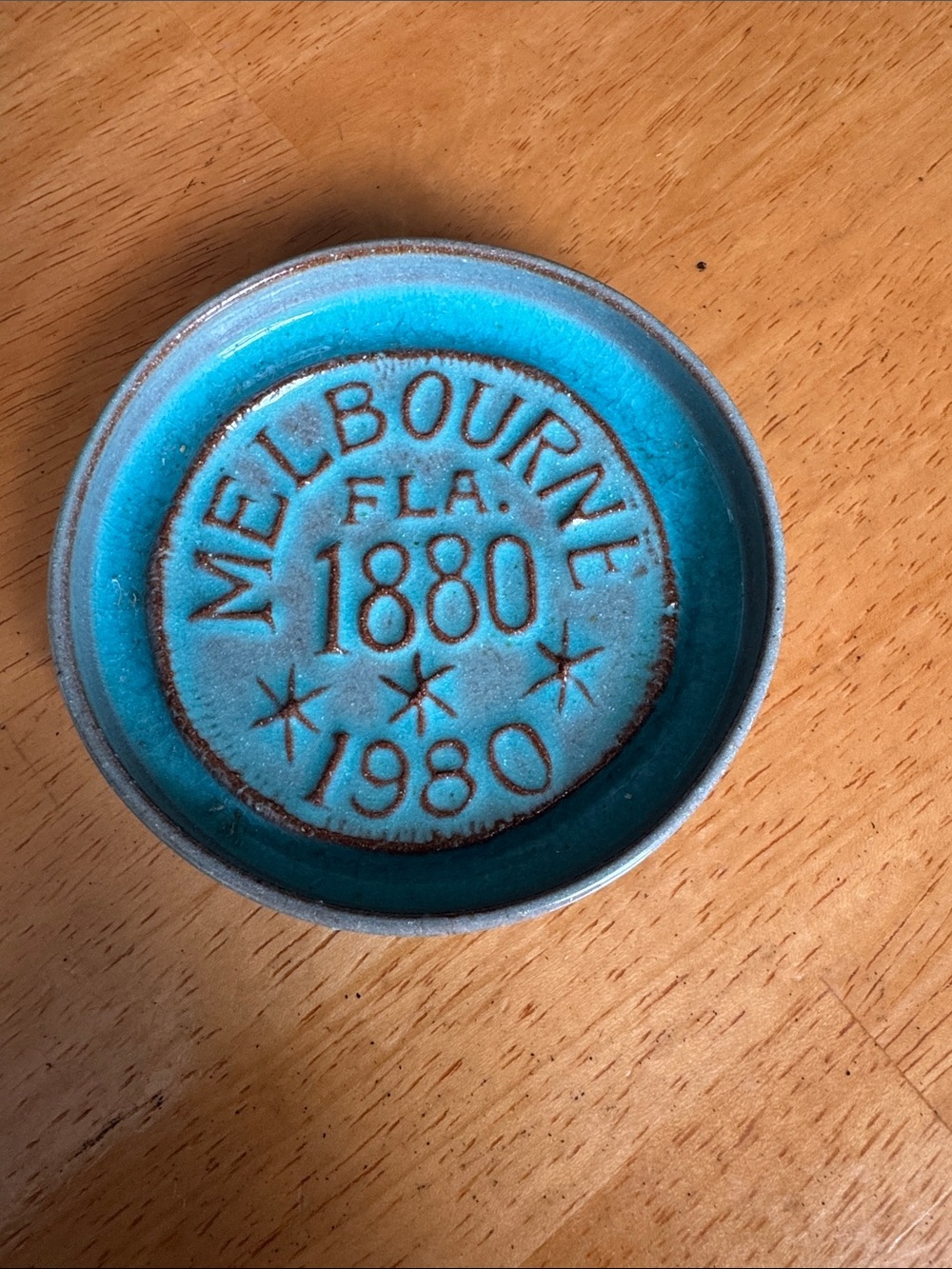 Turquoise Merritt Island Pottery Ceramic Melbourne Florida 1880-1980 Dish